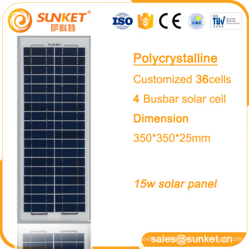 melhor painel solar solar feito sob encomenda de price15w 12v 12v com CE TUV